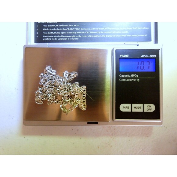 Men's Solid Mariner Anchor Link Chain Necklace Italy Sterling Silver 4.5mm 30" - Picture 3 of 4